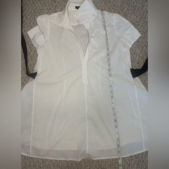BCBG MaxAzria White Fitted Blouse with Tie Front Size M - Picture 9 of 10